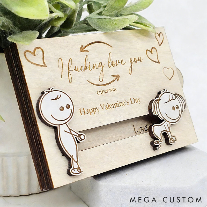 Personalized I Fucking Love You Funny Gift Card for Couple with Name Sex Dirty Inappropriate Valentine's Day Gift for Couple Gift Card for Him Her