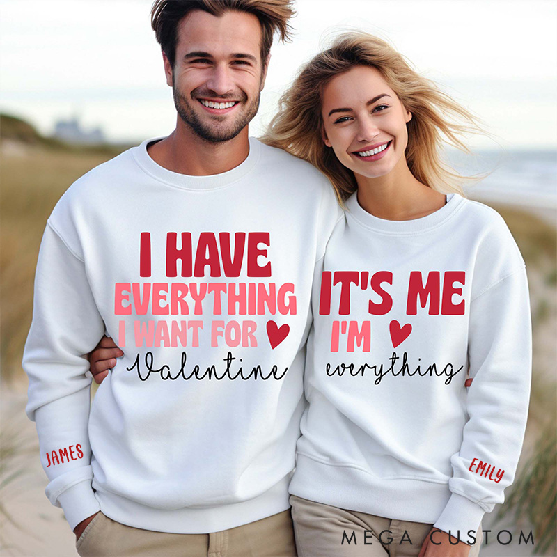 Personalized Funny Couple Valentine Sweatshirts Valentine's Day Gift for Couple 