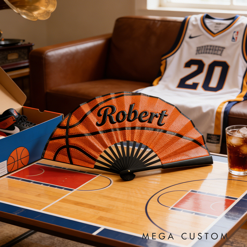 Personalized Basketball Pattern Fan the Perfect Gift for Basketball Lovers