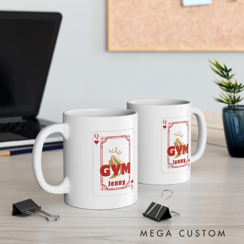 Personalized Gym Queen Mug Couple Queen And King Mug Coffee Bottle Quirky Gift for Fit Couples for Gym Lovers