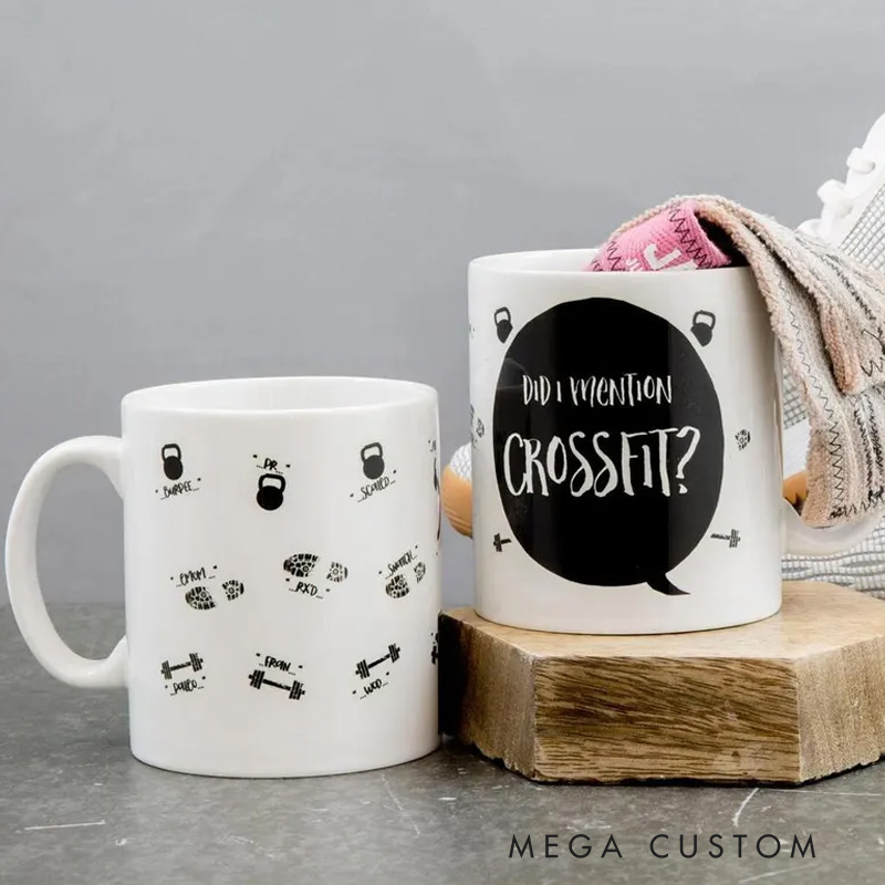 Personalized Funny Crossfit Mug Gym Gift Mug Coffee Bottle Quirky Gift for Fit Couples for Gym Lovers