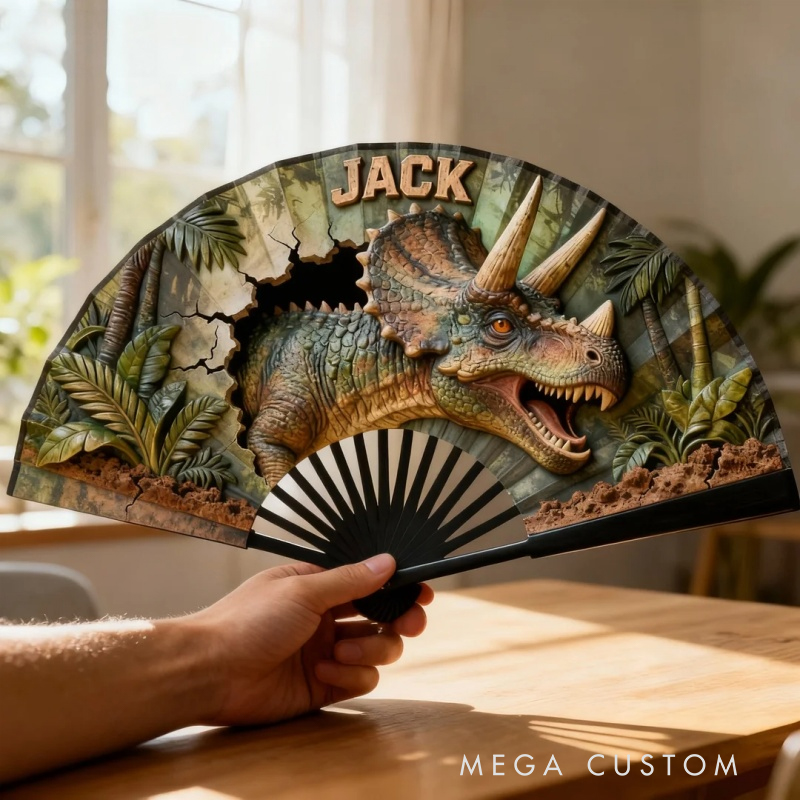Personalized Dinosaur Pattern Fans the Perfect Gift for Children