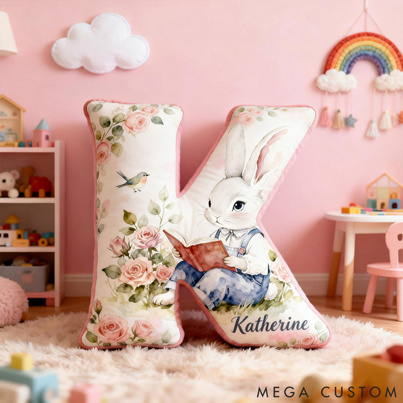 Personalized Pet Lover Funny Reading Rabbit Graphic 3D Print Pillow