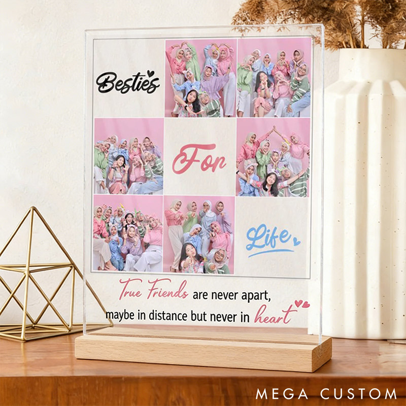 Personalized Bestie for Life Acrylic Plaque Custom Photo  Acrylic Plaque for Friendship Anniversary Gift for Besties for Friends
