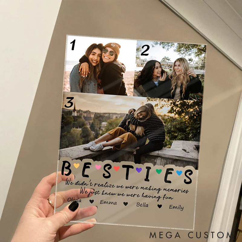 Personalized Bestie for Life Acrylic Plaque Custom Photo  Acrylic Plaque for Friendship Anniversary Gift for Besties for Friends Galentine's Gift for Besties