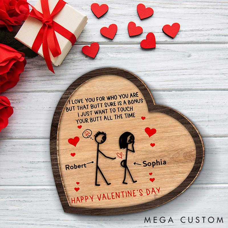Personalized Couple Happy Valentine's Day Wood Sign Custom Wood Sign for Husband Wife Valentine Sign Anniversary Gift for Couple