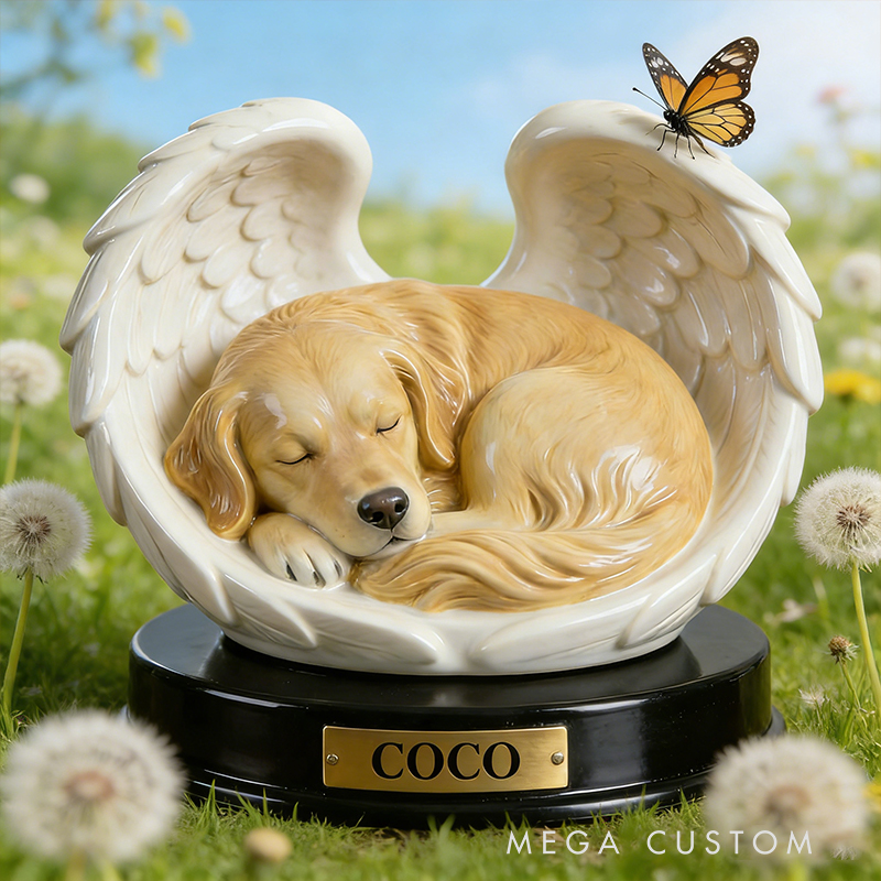 Personalized Angel Wings Pet Memorial Sculpture Cherish Your Beloved Companion's Memory Forever