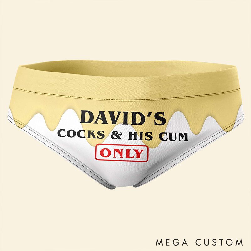 Personalized Women His Cocks and His Cum Only Low-waisted Brief Custom Girlfriend Wife Underwear with Man Name Anniversary Valentines Day Gift for Her