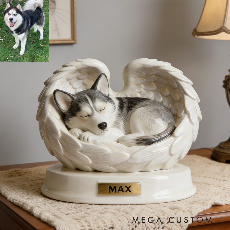 Personalized Angel Wings Sculpture for Pet Remembrance Keep Their Spirit Close to You