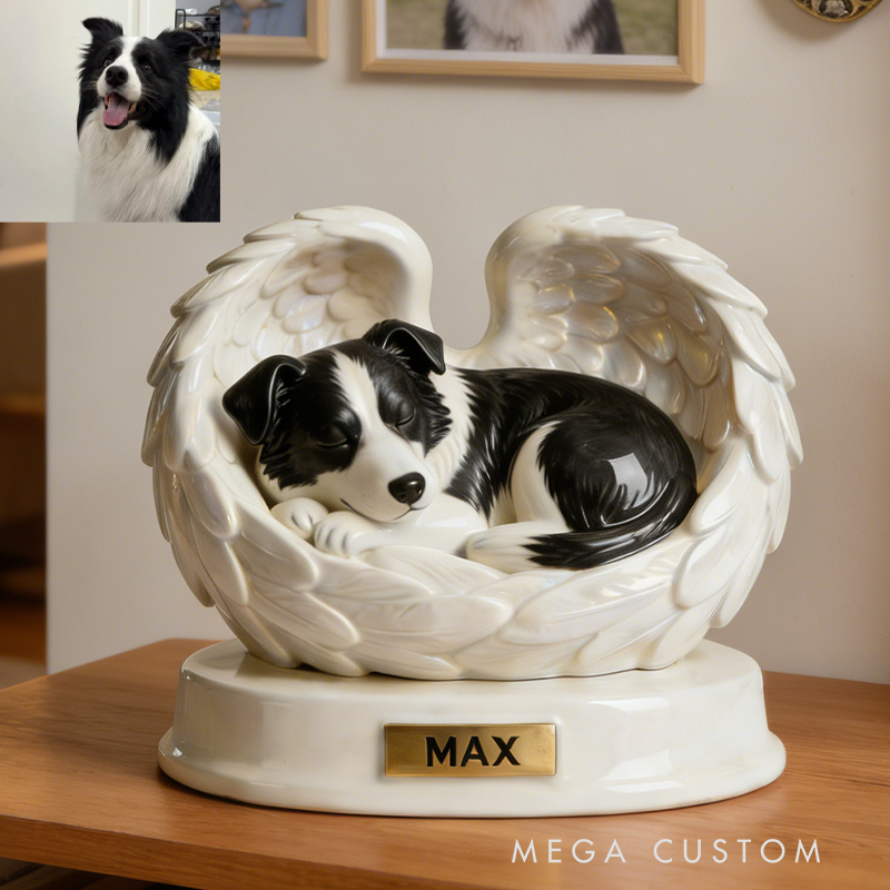 Personalized Pet Memorial with Angel Wings Celebrate the Life of Your Furry Friend