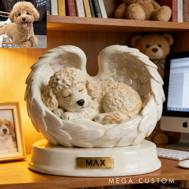 Personalized Customizable Pet Memorial with Angel Wings a Special Keepsake for Your Home