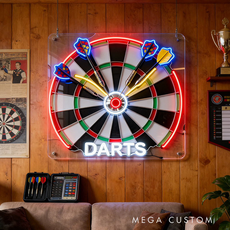 Personalized Darts Neon Sign the Perfect Gift for Darts Lovers