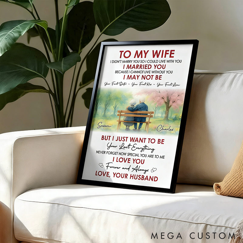 Personalized Gifts for Elderly Couple Canvas Print Wall Art To My Wife Couple Poster Valentines Gift for Wife Anniversary Gift for Wife Confession for Wife