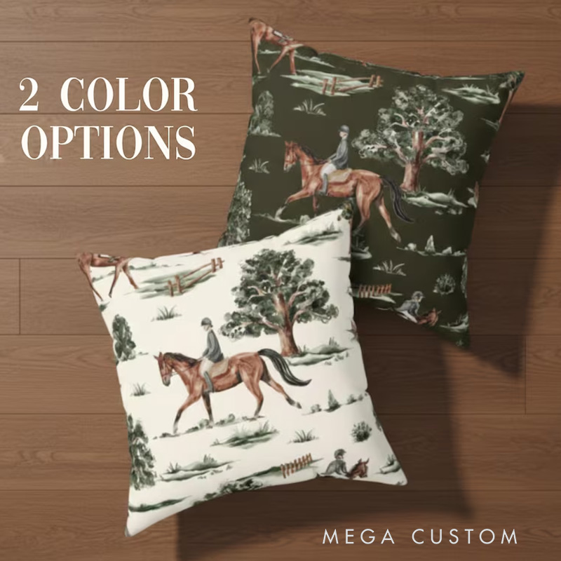 Personalized Horse Lover Gift Rustic Home Accessory Farmhouse Pillows Horse Girl Western Style Country Living Room Decor Equestrian Bedroom Throw Cushion for Riding Lovers Equestrian Lovers