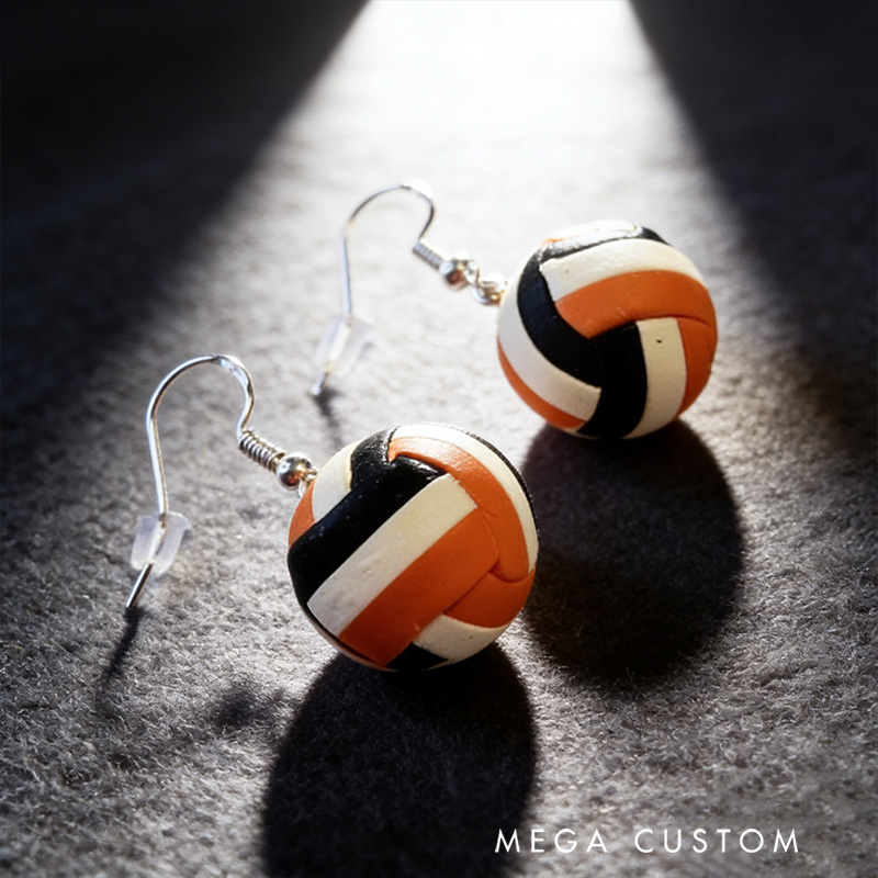 Personalized Volleyball Earrings with Custom Ball Colors For Volleyball Fans