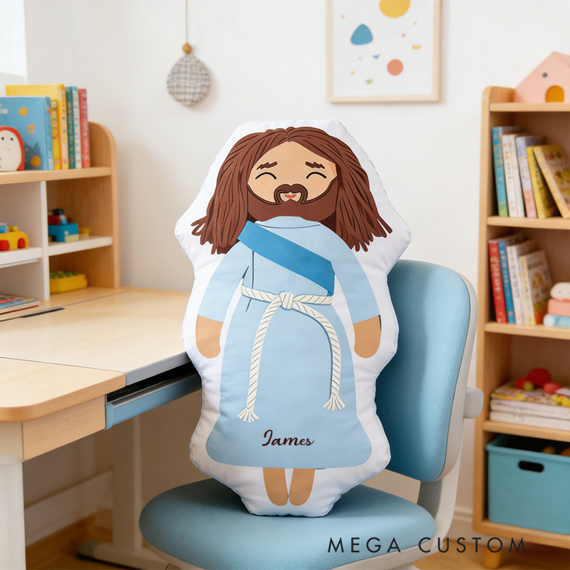 Personalized Jesus Pillow with Custom Name Religious Gift Graphic 3D Print Pillow Christian Jesus Pillow Prayer Corner Faith Gift