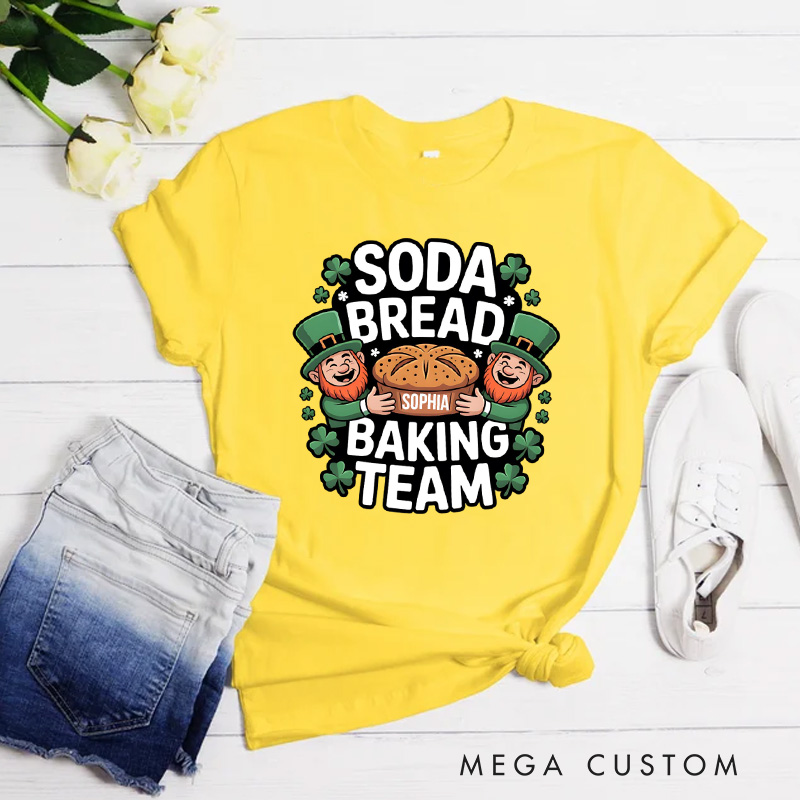 Personalized Soda Bread Baking Team Classic T-Shirts Irish Baker Tee Baking Lover Shirt with Name Gift for Baker Irish