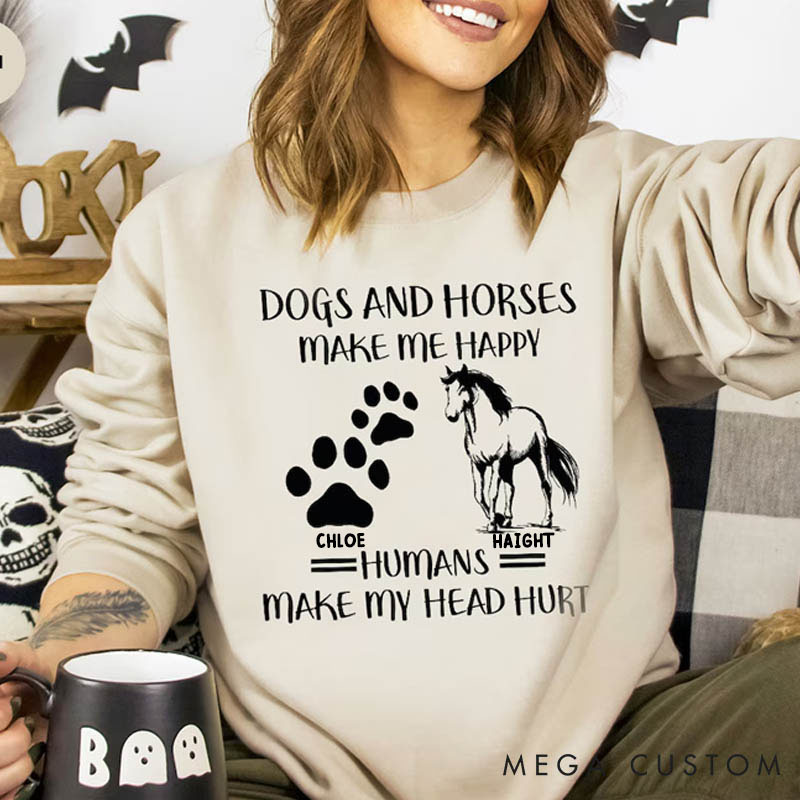 Personalized Pet Lover Country Girl Long Sleeve TShirt Southern Hoodie Horse Hooded Dog Mom Gifts Dogs and Horses Sweatshirt