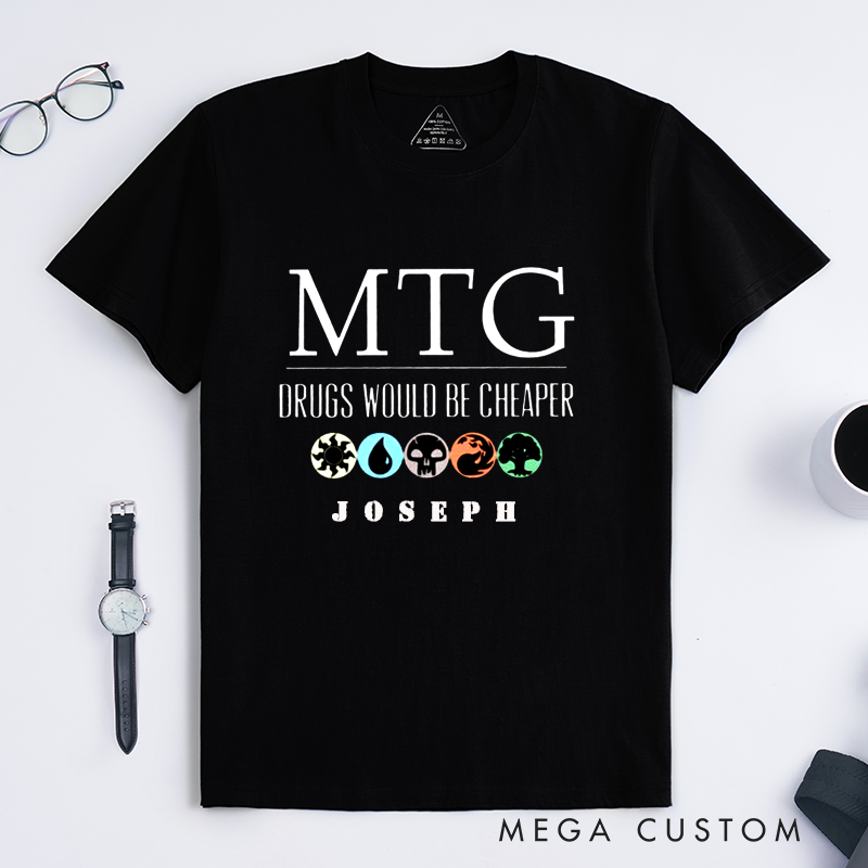Personalized MTG Card Game Lover Classic T-Shirts Custom Name Unique Funny Gift for Board Game Fans Casual Unisex Tee 