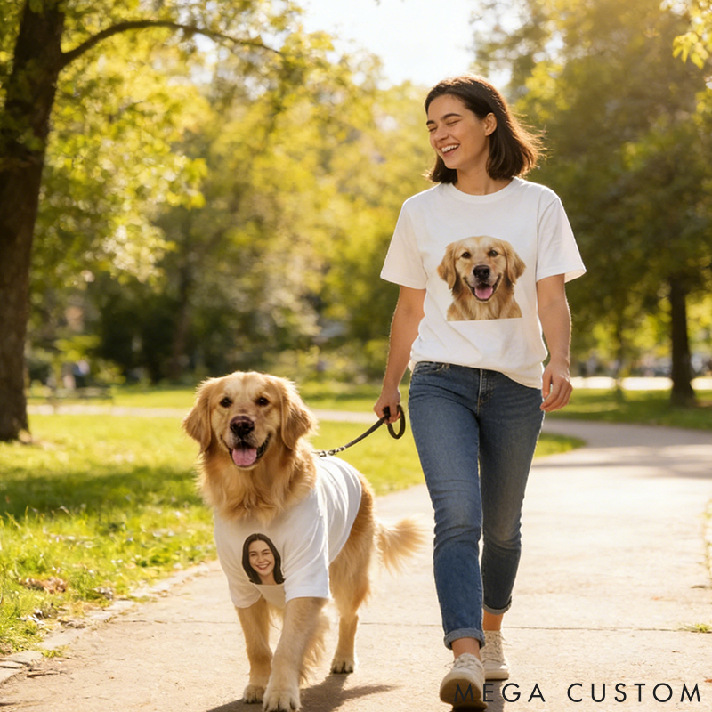 Personalized Pet Lover Custom Couple Tshirt Parent Ver Dog parent and Dog Couple Shirts Cat parent and Cat Couple Shirts Personalized matching shirt T-Shirt