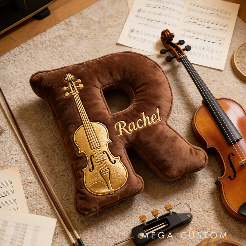 Personalized Violin Alphabet Pillow the Perfect Gift for Music Lovers