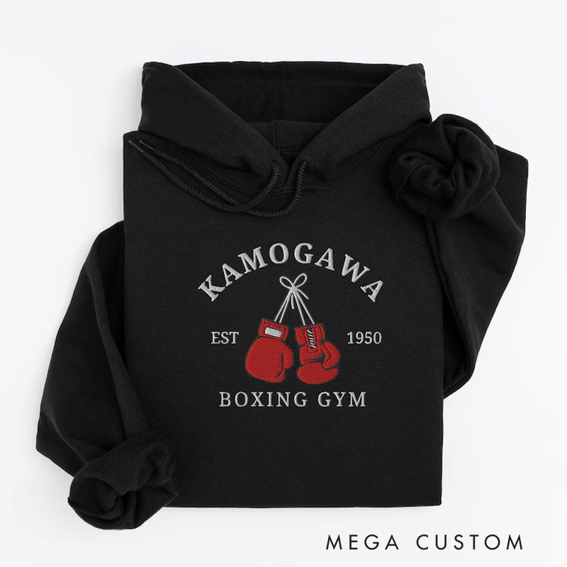 Personalized Fitness Classic Hoodies Embroidered Anime Hoodie Boxing Gym Pullover for Fitness Enthusiasts Bodybuilders and Gym Lovers