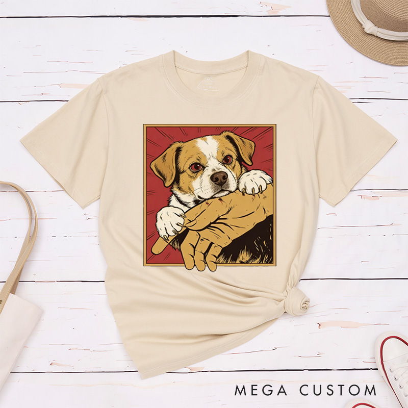 Personalized Pet Lover Vintage Pet Bite Shirt Retro Graphic Tee Horror Pet Shirt Pets Crazy Shirts Cool Graphic Unisex T-Shirt