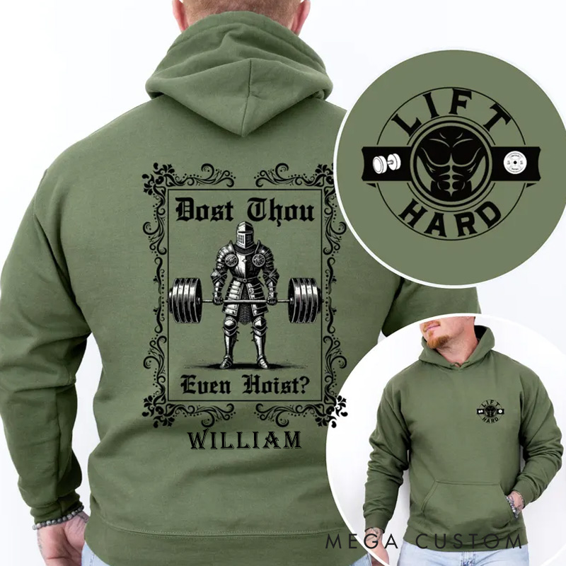 Personalized Fitness Classic Hoodies Gym Sweatshirt Dost Thou Even Hoist Funny Running Hoodie for Fitness Enthusiasts Bodybuilders and Gym Lovers