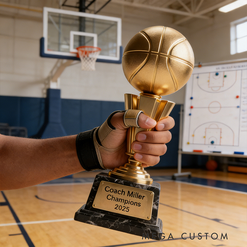 Personalized Basketball Coach Award Trophy Acrylic Plaque
