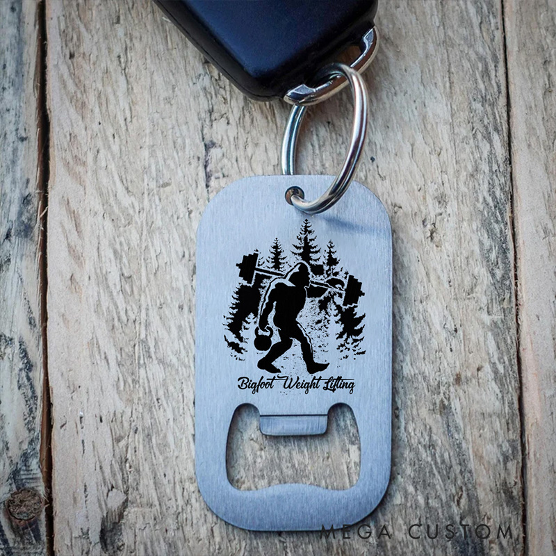 Personalized Line Art Gymer Stainless Steel Key Ring Bottle Opener Key Ring for Gym Lovers