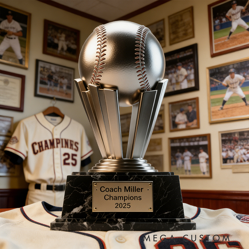Personalized Acrylic Baseball Coach Trophy
