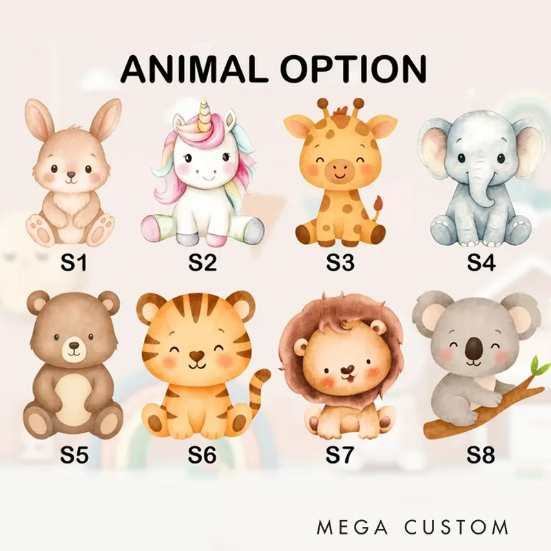 Personalized Animal Theme Custom Name Pink Blue Check Alphabet Letter Cushion Cute Rabbit 3D Print Pillow