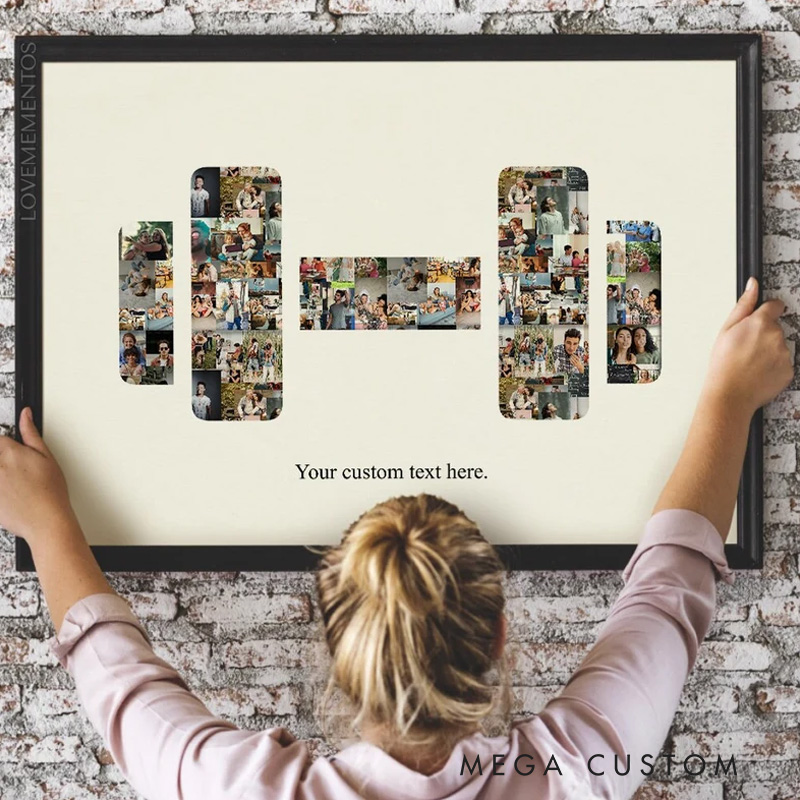 Personalized Weightlifting Art Powerlifting Coach Fitness Trainer Gift Photo Collage CrossFit Coach Gym Trainer for Gym Lover