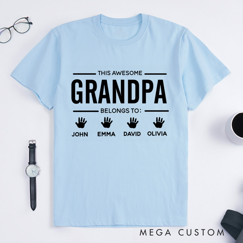 Personalised Father's Day Gift for Grandpa Custom Grandpa Shirt With Grandkids Names Custom Grandpa Shirt Grandpa Shirt With Grandkids Names