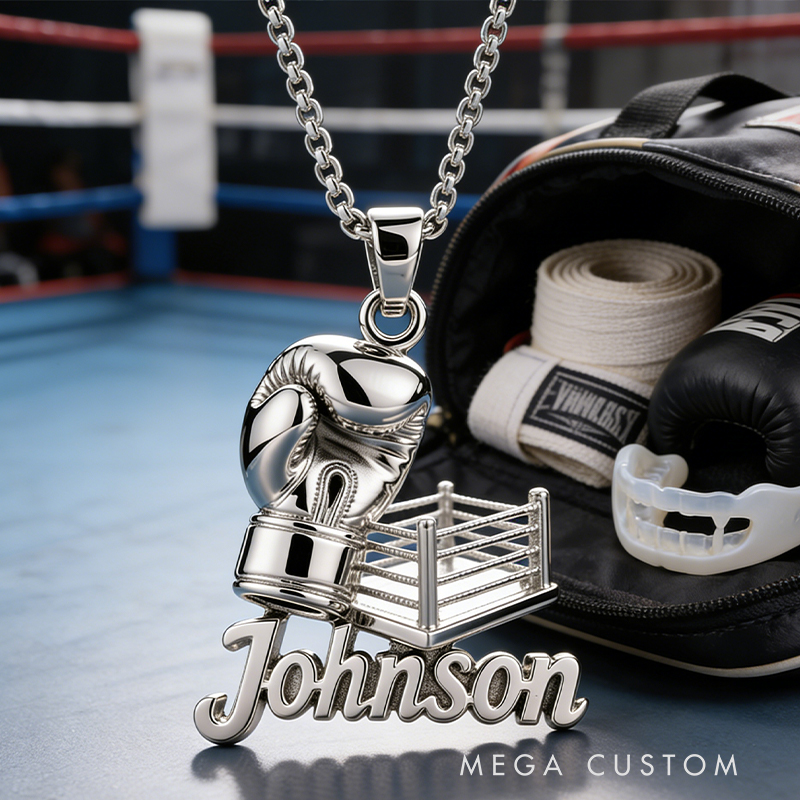 Personalized Boxing Glove Name Necklace the Perfect Gift for Boxing Lovers
