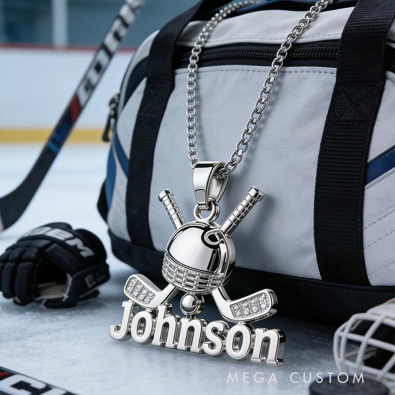 Personalized Hockey Name Necklace the Perfect Gift for Hockey Lovers