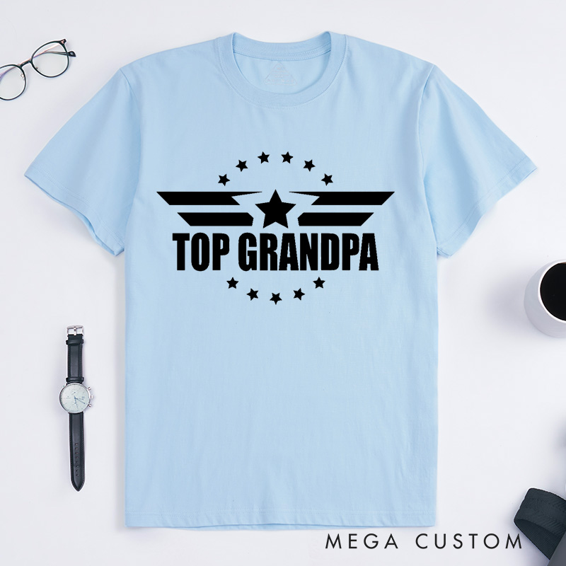 Personalized Top Grandpa T Shirt Custom Gift for Grandfather Father's Day Birthday Comfortable Cotton Shirt for Men Unique Grandpa Appreciation Tee