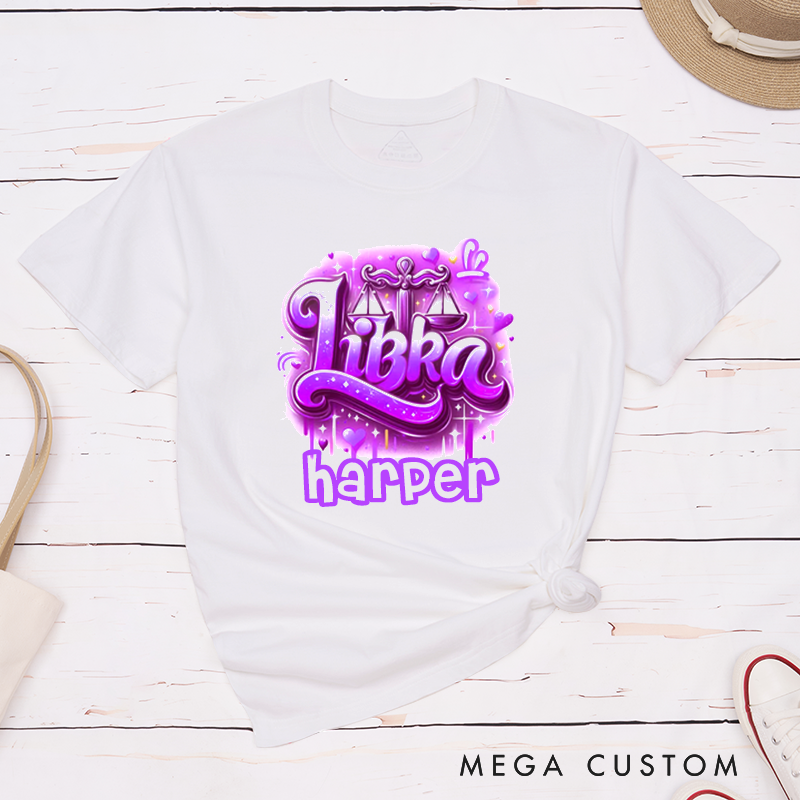 Personalized Scorpio Zodiac T-Shirt Custom Name Floral Astrology Classic Unisex Birthday Gift for Men Women Astrology Lover Horoscope Tee