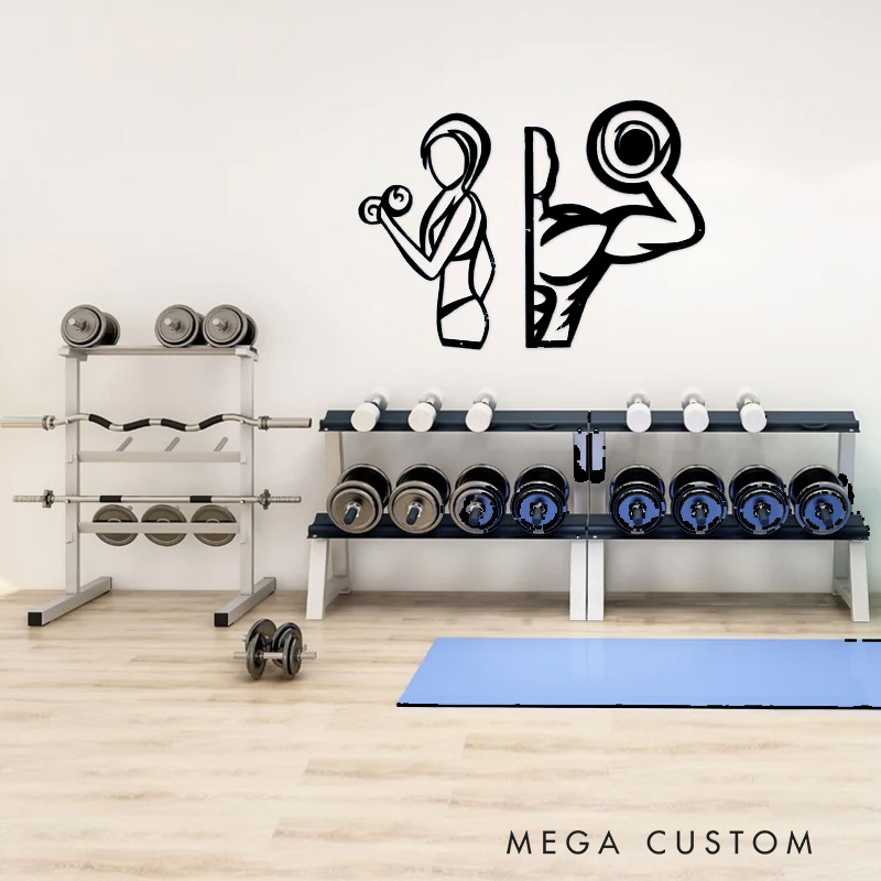 Personalized Metal Gym Sign Workout Couple Signs His and Hers Metal Sign for Gym Lovers