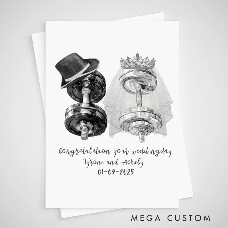 Personalized Gym Protaint Wedding Poster Wall Art Weights Dumbbells Fitness Gift for Gym Lover