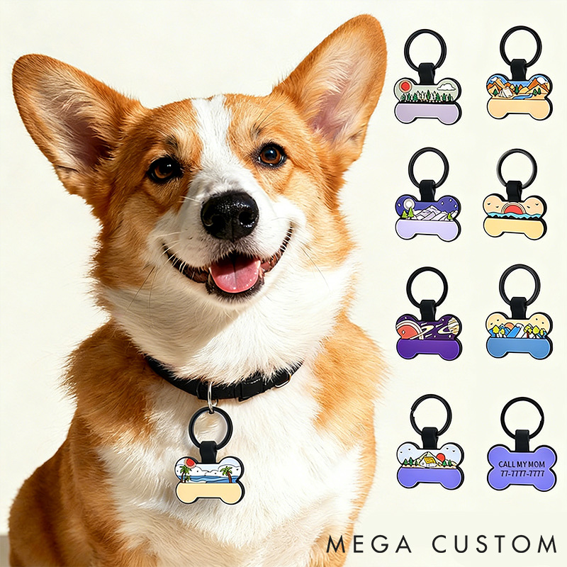 Personalized Dog Lover Silent Silicone Dog Tag Pet Tdentification Tag Gift for Dog Lovers Bone Dog Tag