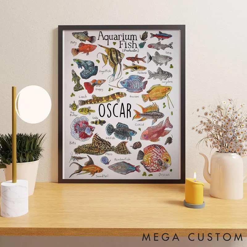 Personalized Pet Lover Tropical Aquarium Fish Gift for Fish Lovers Pet Portrait