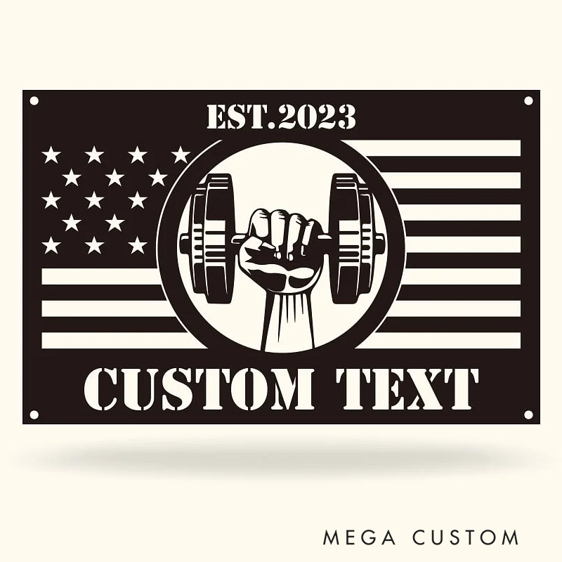 Personalized Metal Gym Sign Dumbbell Home Gym Sign Wall Decor Metal Sign for Gym Lovers