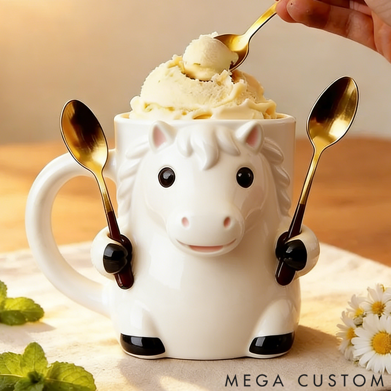 Personalized Horse Lover Horse Ice Cream Pint Holder 3D Printed with Spoon Slots & Snack Drawer for Pet Pet Lover for Horse Lover