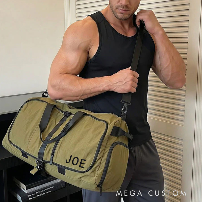 Personalized Fitness Large Capacity Gym Bag with Embroidery Custom Name for Gym Lovers 