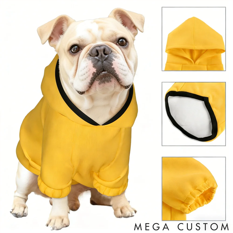 Personalized 3D Cartoon Dog Soft Warm Puppy Dog Hoodie Clothes with Name and Text Birthday Gift for Pet Lover Owner