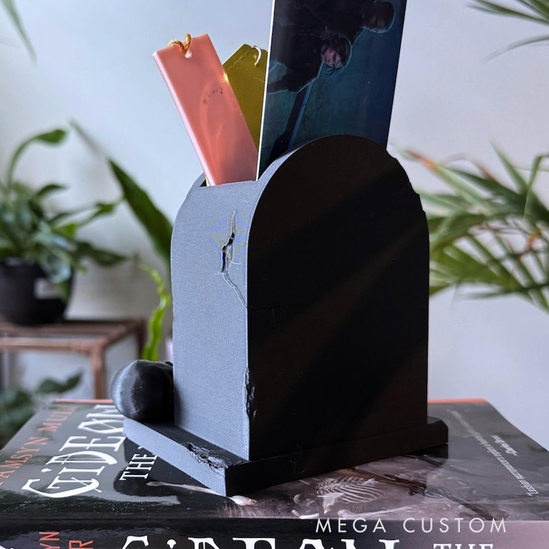 Spooky Gravestone Bookmark Holder Gothic Bookshelf Decor Halloween Decor Bookish Horror Trinkets Unique Bookmark Container Organizer
