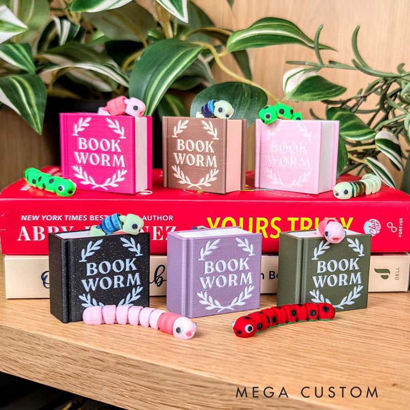 Bookworm Fidget Book Lover Gift for Her Booktok Bookish Decor Stocking Stuffer Teacher Gifts Library Gift Bookshelf Cute Worm