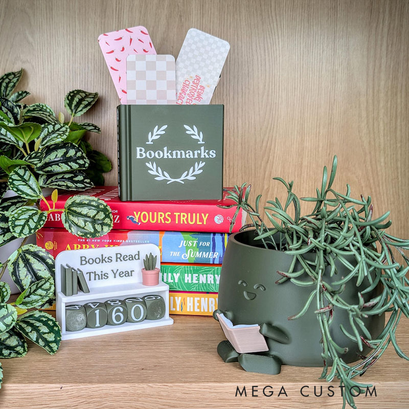 Bookmark Holder Gifts for Readers Book Accessories Booktok Bookish Bookshelf Decor Bookmarks Book Lover Gift Her Desk Pen Holder