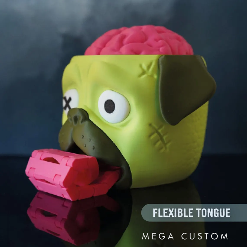Novelty Zombie Pug Brain Candy Dispenser – Fun Kids Snack Holder with Interactive Pop-Up Design